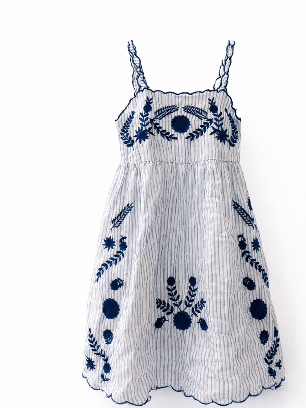 ZARA Girls Blue Embroidered Dress Set w/ Sunglasses Bracelet 8Y - Picture 3 of 8